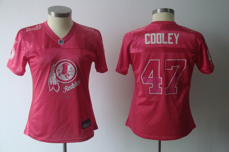 Redskins #47 Chris Cooley Pink 2011 Women's Fem Fan Stitched NFL Jersey - Click Image to Close